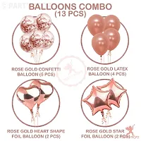 PARTY MIDLINKERZ 13Pcs Rose Gold Rubber Balloons, Star Balloons Combo For Birthday Decoration Items For Kids, Girls, Wife-thumb1