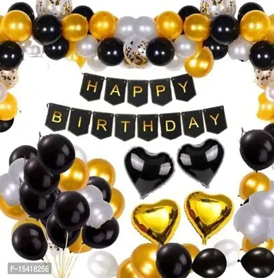 PARTY MIDLINKERZ Happy Birthday Balloons Party Decoration Kit items 47Pcs combo set decor for HBD (Set of 47)