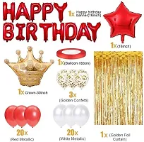 Red Happy Birthday Decoration Kit Combo - 49Pcs For Birthday Decor-thumb1