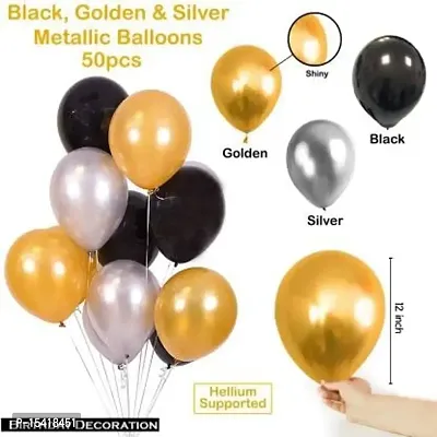 PARTY MIDLINKERZ Solid Happy Birthday Balloons Decoration Kit 33 Pcs, 1 set of Golden 13Pcs (Multicolor, Pack of 33) (Set of 33)-thumb3