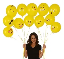 Party Midlinkerz Printed Emoji Face Expressions Latex Balloons For Baby Shower/Birthday/Anniversary/Smiley Balloon Printed Face/Theme Party Balloons/Emoji Balloon/Smiley/Birthday Balloon-Pack of 30-thumb3