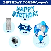 PARTY MIDLINKERZ Blue theme birthday decoration Kit Combo 70Pcs Happy Birthday Banner Foil Metallic Balloon With Foil curtain For Boys, Husband, Kids, Adult, 21st, 25th, 30th, 40th, 50th-thumb1