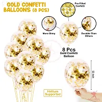 PARTY MIDLINKERZ Rubber Happy Birthday Banner With Golden Confetti Balloons For Decoration - 9 Items Combo Set For Husband Wife Birthday Decorations Items/Golden Balloons For Birthday Theme Parties-thumb3