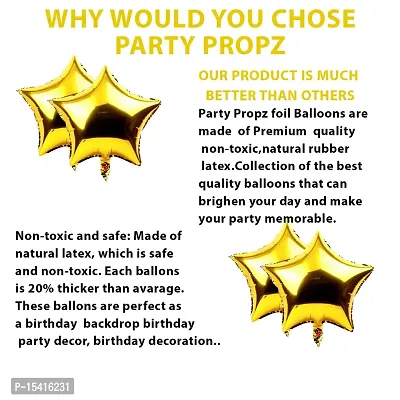 PARTY MIDLINKERZ Happy Birthday Decoration Items For Husband Kit Combo Set - 61Pcs Birthday Banner Golden Foil Curtain Metallic Rubber Confetti  Star Balloons With Balloon Pump  Glue Dot-thumb5