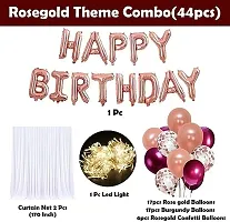 Girl Rosegold Happy Birthday Balloons Decoration Kit 44 Pcs With Net And Light-thumb1