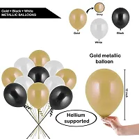 Party Midlinkerz 100Pcs Black, Golden and White Metallic Balloons For Kids Girls Women Birthday,Baby Shower First,2nd Years Decorations Balloons Combo Kit Exclusive Decoration Set Packet-thumb1