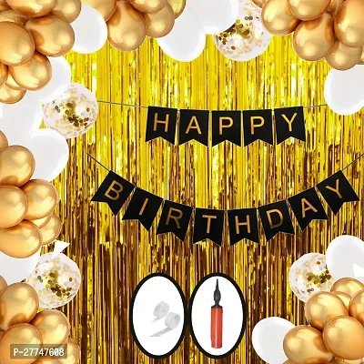 Printed Happy Birthday Decoration Kit Combo - 61 Pcs For Birthday Decor-thumb0