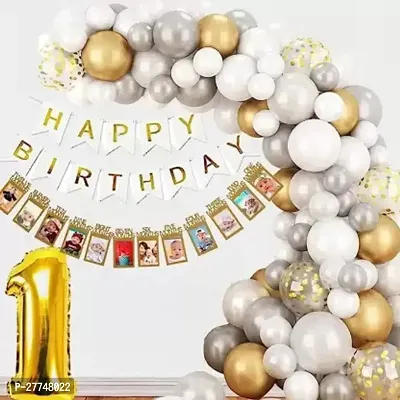 Printed Happy Birthday Decoration Kit Combo - 58 Pcs For Birthday Decor