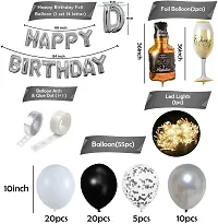 Silver Birthday Balloons Decoration Kit Items 62 Pcs For 1St Birthday Combo Pack-thumb1