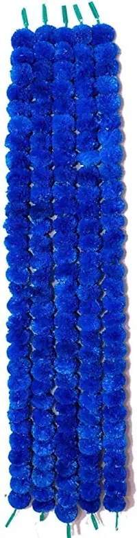PARTY MIDLINKERZ Marigold Garland Halloween Decorations Wedding Decorations Artificial Flowers Fake Flowers Fall Garland Christmas Decor Flower Garland Strands (Pack of 5, Blue)-thumb1