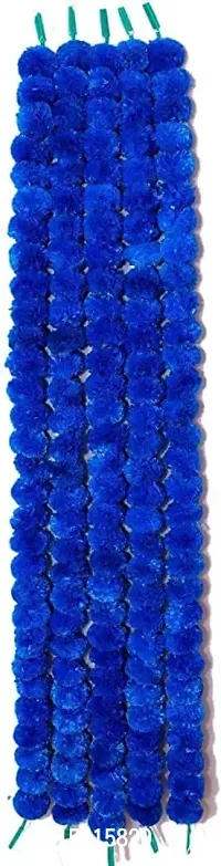 PARTY MIDLINKERZ Marigold Garland Halloween Decorations Wedding Decorations Artificial Flowers Fake Flowers Fall Garland Christmas Decor Flower Garland Strands (Pack of 5, Blue)-thumb2