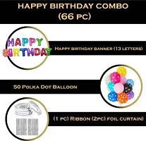 PARTY MIDLINKERZ Solid Happy Birthday Balloons Decoration Kit 66 Pcs, 1 set of Multicolor 13Pcs Happy Birthday alphabet foil balloons and 50Pcs-thumb1