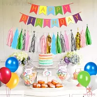 PARTY MIDLINKERZ 51pcs Set Rainbow Happy Birthday Banner Bunting and Assorted Multicolour Balloons for Birthday Decoration/Decoration-thumb4