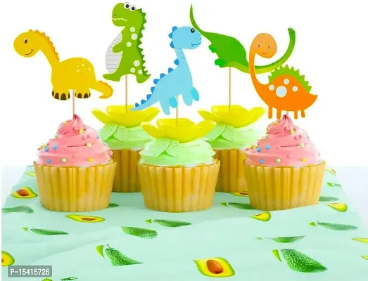 PARTY MIDLINKERZ Dinosaur Theme Happy Birthday Cake Toppers Set 11Pcs for Boys,Kids Parties/1st, First Bday Decorations/Girls, Toddlers, Babies Birth Day Cake Decor Items-thumb4