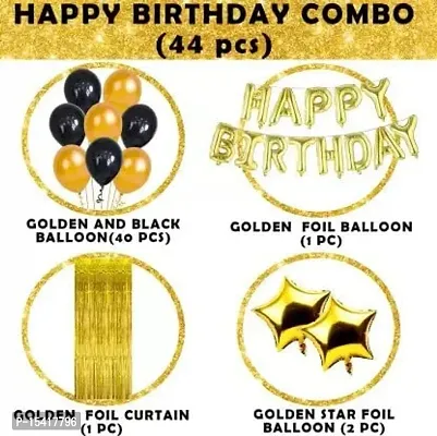 PARTY MIDLINKERZ Happy Birthday Balloons Party Decoration Kit items 44Pcs combo set decor for HBD (Set of 44)-thumb3