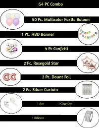 PARTY MIDLINKERZ Birthday Decoration for Girls, Happy Birthday Foil Balloon Kit Combo With Donuts (Set of 64)-thumb1