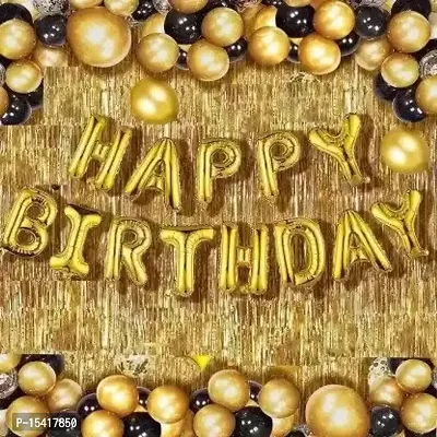 PARTY MIDLINKERZ Happy Birthday Balloons Party Decoration Kit items 46Pcs combo (Set of 46)