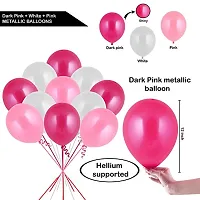 Party Midlinkerz 51Pcs Pink, White And Dark Pink Metallic Balloons For Kids Girls Women Birthday,Baby Shower First,2nd Years Decorations Balloons Combo Kit Exclusive Decoration Set Packet-thumb1