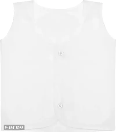 PARTY MIDLINKERZ Unisex Baby Vest for Kids Cotton Sleeveless Sando Baniyan Toddler Innerwear Baby Cloth Pack of 3  Pack of 6 (White, 3)-thumb4