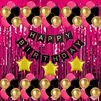 PARTY MIDLINKERZ Happy Birthday Balloons Party Decoration Kit items 66Pcs combo set decor for HBD (Set of 46)-thumb1