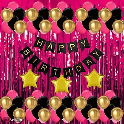 PARTY MIDLINKERZ Happy Birthday Balloons Party Decoration Kit items 66Pcs combo set decor for HBD (Set of 46)-thumb2