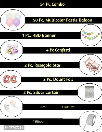 Birthday Decoration For Girls, Happy Birthday Foil Balloon Kit Combo With Donuts-thumb2