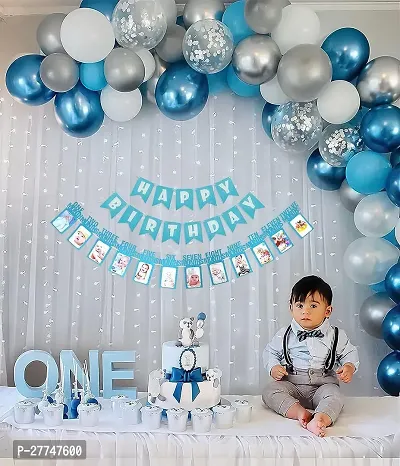 1St First Happy Birthday Decoration Kit For Boys Items 68 Pcs For Birthday Combo-thumb0