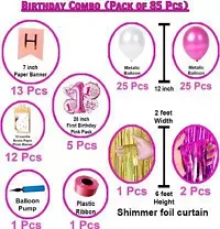 Girl First Happy Birthday Decoration Kit Combo - 85 Pcs For Birthday Decor-thumb1