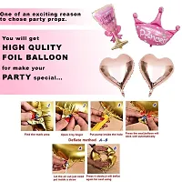 PARTY MIDLINKERZ Birthday Decoration For Girls - 50 Items Combo Kit - Rose Gold Foil Balloon, Metallic and Chrome Balloon, Pink Heart, Ribbon For Birthday Balloons for Girls, Wife - Room Decorations-thumb4