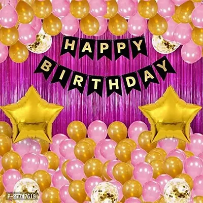 Printed Happy Birthday Decoration Kit Combo - 33 Pcs For Birthday Decor-thumb0