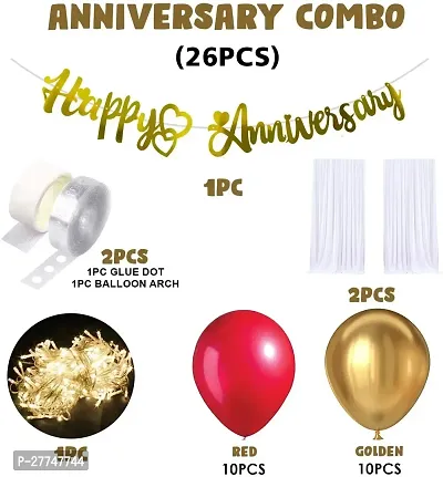 Anniversary Decoration Kit Combo - 26 Pcs For Anniversary Decor Combo Pack-thumb2