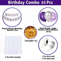 Net Happy Birthday Decoration Kit Combo - 65 Pcs With Led Light And Net Curtain-thumb1