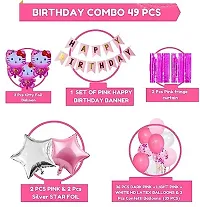 Kitty Happy Birthday Decoration Kit Combo - 49 Pcs For Birthday Decor-thumb1