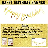 PARTY MIDLINKERZ LED Happy Birthday Banner with Flag Sign Exclusive for Kids; Boys; Girls; Adult; 30th; 40th; 50th; 60th; Quarantine Celebration; Black Gold Decor; Balloon Supplies Premium Product-thumb2