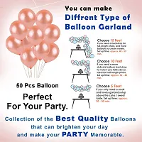 PARTY MIDLINKERZ Rose Gold Birthday Decoration Kit - 52Pcs Happy Bday Banner Led Light and Metallic Balloons for Baby Girls, Boys, Women, Wife Theme Celebration Items-thumb3