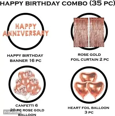 PARTY MIDLINKERZ Solid Happy Anniversary Balloons Decoration Kit 41 Pcs, 1 set of Rose Gold 13Pcs-thumb2