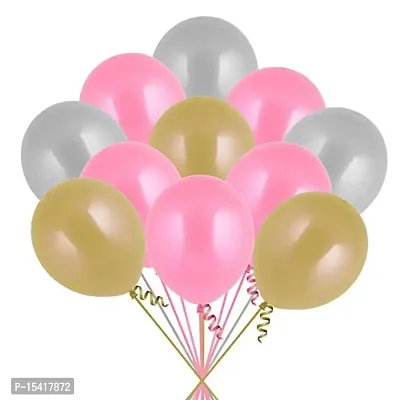 Party Midlinkerz 51Pcs Pink, Silver And Gold Metallic Balloons For Kids Girls Women Birthday,Baby Shower First,2nd Years Decorations Balloons Combo Kit Exclusive Decoration Set Packet