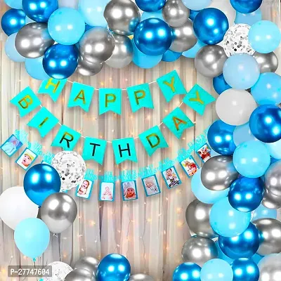 Boy Happy Birthday Decoration Kit Items Combo - 68 Pcs For Birthday Decor-thumb0