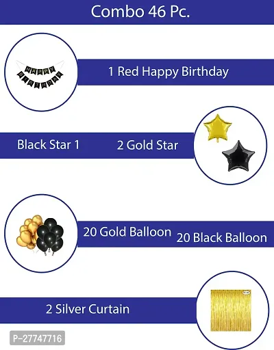 Happy Birthday Balloons Party Decoration Kit Items 46Pcs Combo Set Decor For Hbd-thumb2