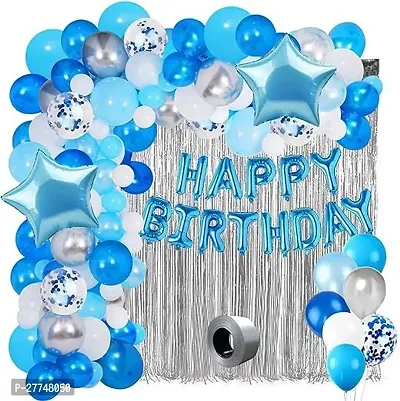 Boys Blue Happy Birthday Decoration Kit Combo - 41 Pcs For Birthday Combo