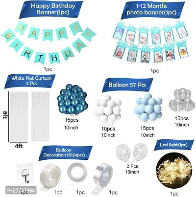 Boy Happy Birthday Decoration Kit Items Combo - 68 Pcs For Birthday Decor-thumb2