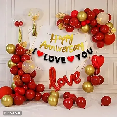 Happy Anniversary Decoration Kit Combo - 46 Pcs For Anniversary Decor-thumb0