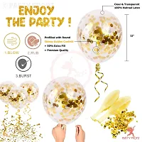 PARTY MIDLINKERZ Rubber Happy Birthday Banner With Golden Confetti Balloons For Decoration - 9 Items Combo Set For Husband Wife Birthday Decorations Items/Golden Balloons For Birthday Theme Parties-thumb4