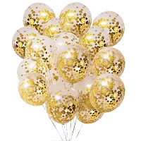 Party Midlinkerz Confetti Rubber Balloons Pack - 12 Pieces (Clear)-thumb1