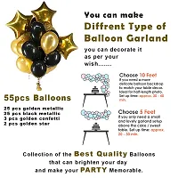 PARTY MIDLINKERZ Happy Birthday Decoration Items For Husband Kit Combo Set - 61Pcs Birthday Banner Golden Foil Curtain Metallic Rubber Confetti  Star Balloons With Balloon Pump  Glue Dot-thumb3