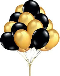 PARTY MIDLINKER 33 Pcs Combo Set for Happy Birthday Decoration Metallic Foil Balloons with Happy Birthday Letter  Birthday Decorations Items (Gold and Black)-thumb1