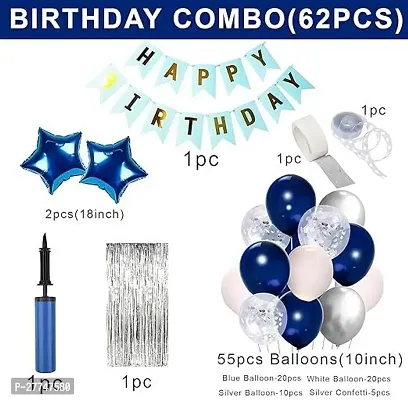 Printed Happy Birthday Decoration Kit Combo - 61 Pcs For Birthday Decor-thumb2