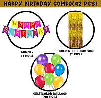 Printed Happy Birthday Decoration Kit Combo - 43 Pcs For Birthday Decor-thumb1