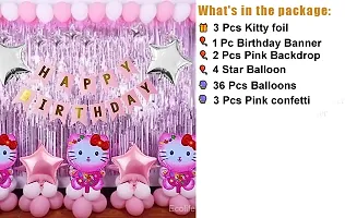 Kitty Happy Birthday Decoration Kit Combo - 49 Pcs For Birthday Decor-thumb2