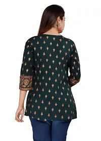 RR FABRICS Women's Rayon Embroidered Work Tops (M -38, Green)-thumb1